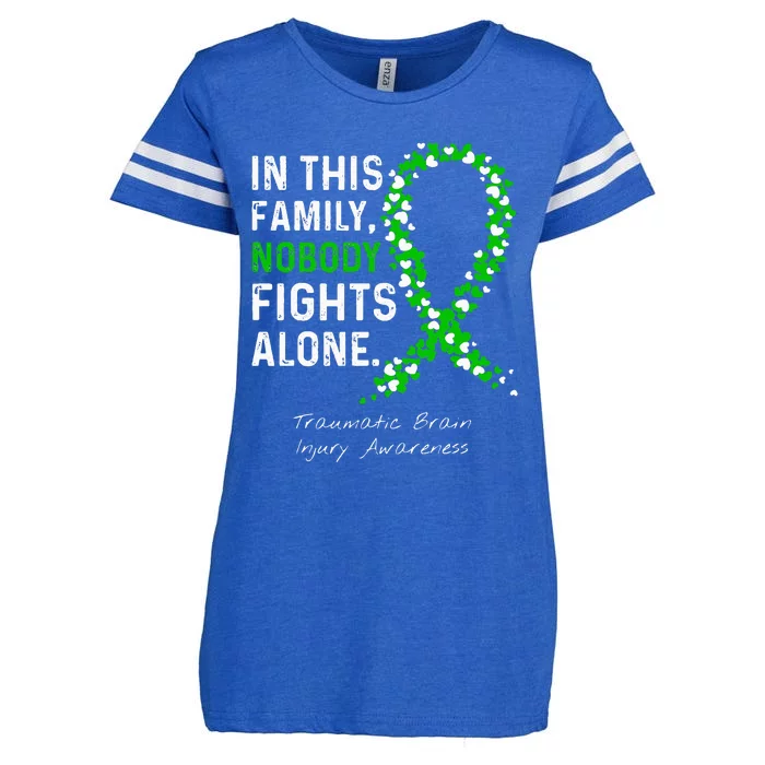 Traumatic Brain Injury In This Family Nobody Fights Alone Enza Ladies Jersey Football T-Shirt