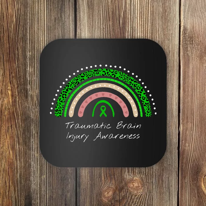 Traumatic Brain Injury Rainbow TBI Awareness Coaster