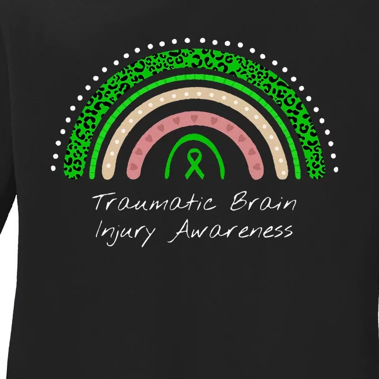 Traumatic Brain Injury Rainbow TBI Awareness Ladies Long Sleeve Shirt