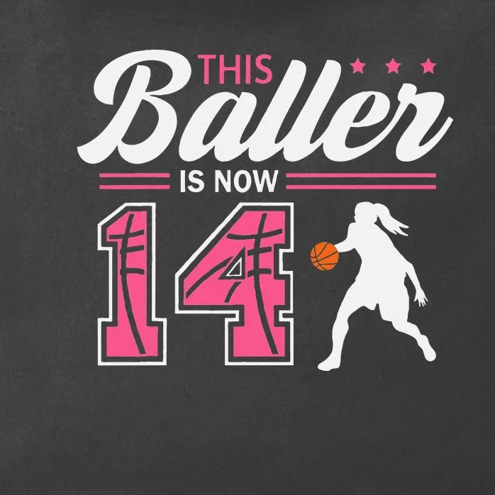 This Baller Is Now 14 Year Old Basketball 14th Birthday Zip Tote Bag