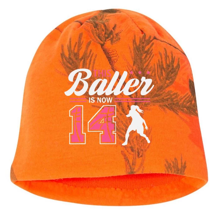 This Baller Is Now 14 Year Old Basketball 14th Birthday Kati - Camo Knit Beanie