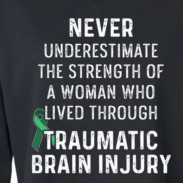 Traumatic Brain Injury Survivor Strength TBI Warrior Cropped Pullover Crew