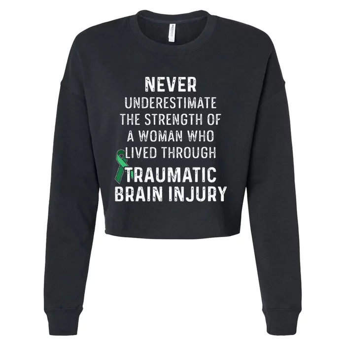 Traumatic Brain Injury Survivor Strength TBI Warrior Cropped Pullover Crew