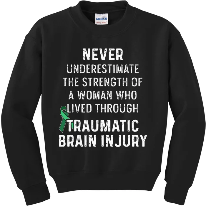 Traumatic Brain Injury Survivor Strength TBI Warrior Kids Sweatshirt