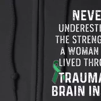 Traumatic Brain Injury Survivor Strength TBI Warrior Full Zip Hoodie