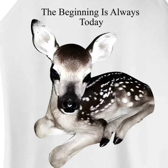 The Beginning Is Always Today Deer Women’s Perfect Tri Rocker Tank