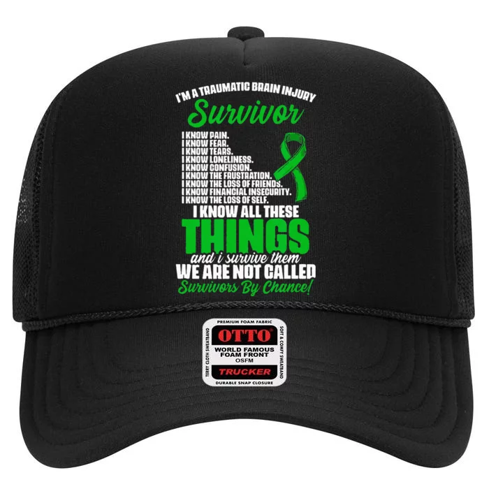 Traumatic Brain Injury Survivor Support TBI Survivor High Crown Mesh Trucker Hat