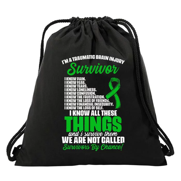 Traumatic Brain Injury Survivor Support TBI Survivor Drawstring Bag