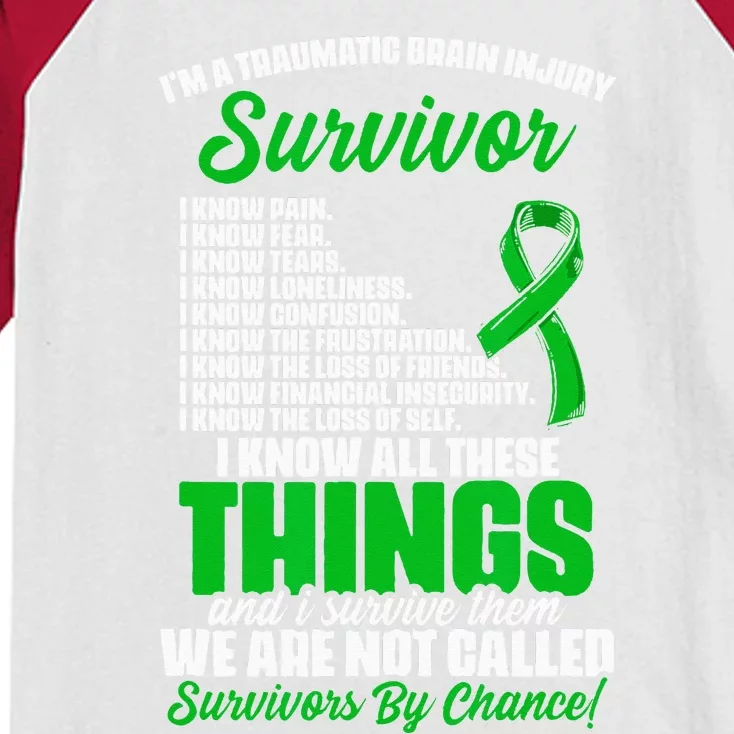 Traumatic Brain Injury Survivor Support TBI Survivor Kids Colorblock Raglan Jersey