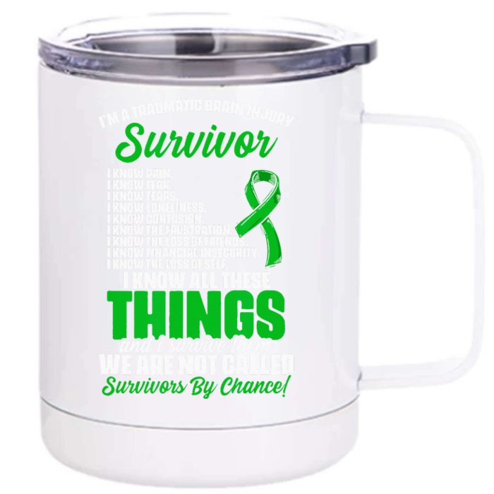 Traumatic Brain Injury Survivor Support TBI Survivor Front & Back 12oz Stainless Steel Tumbler Cup