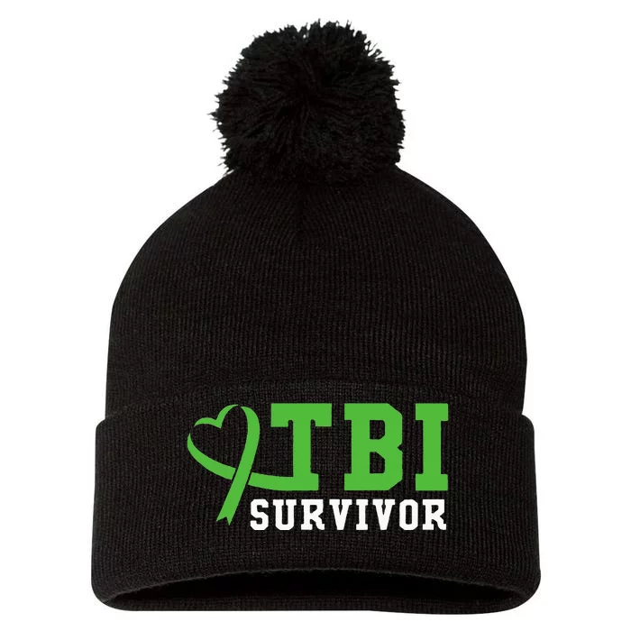 Traumatic Brain Injury TBI Survivor Pom Pom 12in Knit Beanie