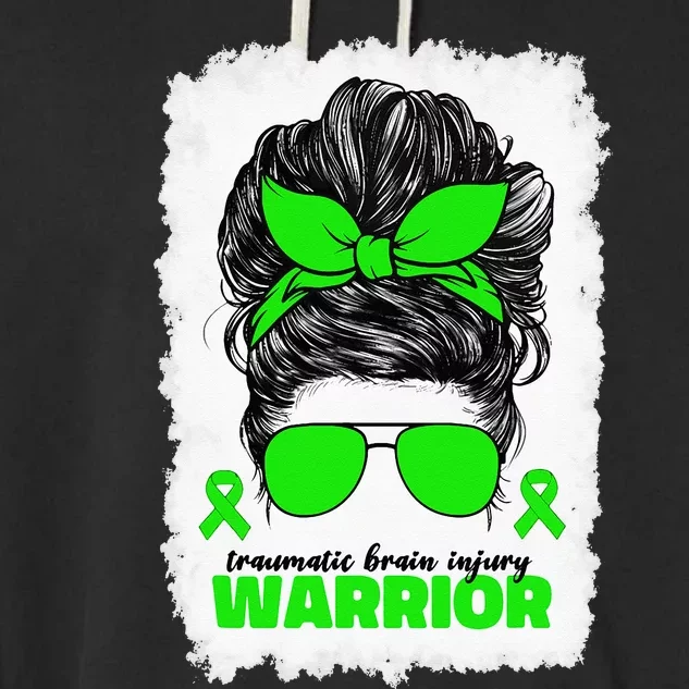 Traumatic Brain Injury Warrior For Women TBI Awareness Month Garment-Dyed Fleece Hoodie