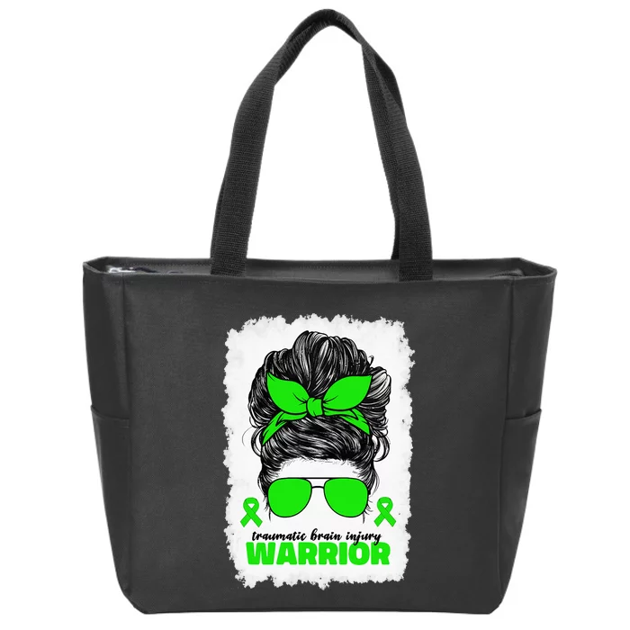 Traumatic Brain Injury Warrior For Women TBI Awareness Month Zip Tote Bag