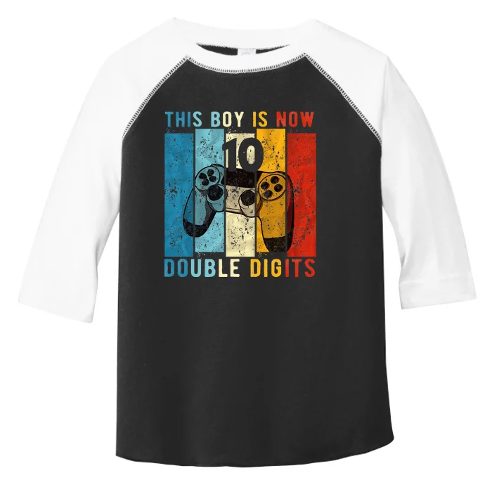 This Boy Is Now Double Digits 10th Birthday Boy 10 Year Old Toddler Fine Jersey T-Shirt