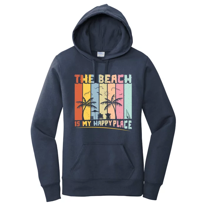 The Beach Is My Happy Place Summer Vacation Beach Party Cute Gift Women's Pullover Hoodie