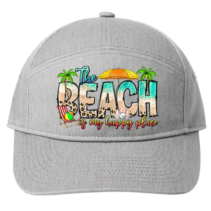 The Beach Is My Happy Place Vacation Summer 7-Panel Snapback Hat