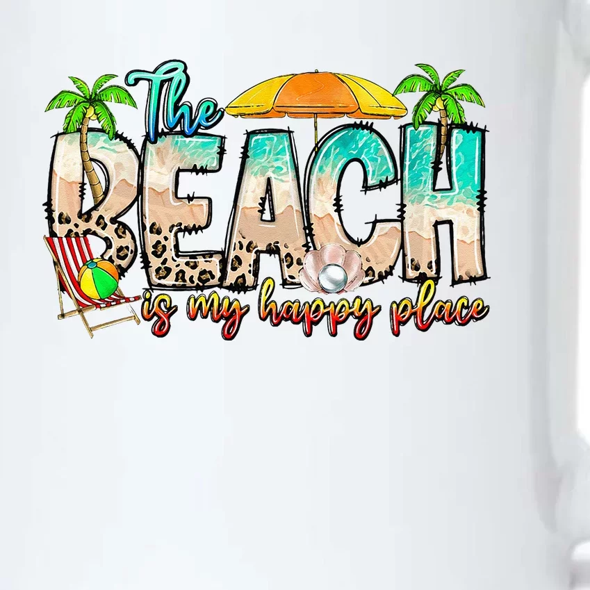 The Beach Is My Happy Place Vacation Summer Black Color Changing Mug