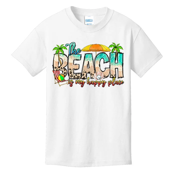 The Beach Is My Happy Place Vacation Summer Kids T-Shirt