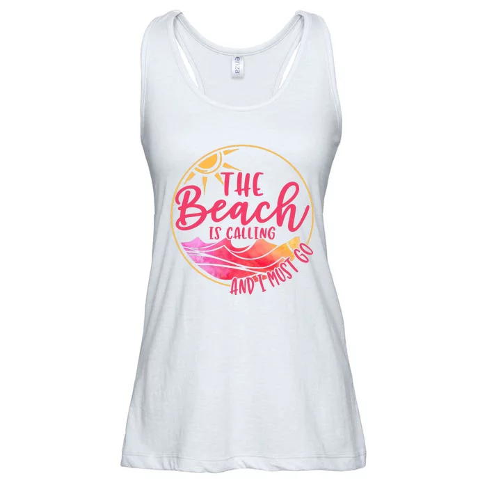 The Beach Is Calling And I Must Go Ladies Essential Flowy Tank