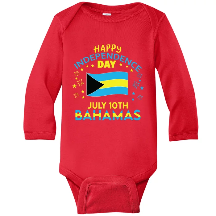 The Bahamas Independence Day Bahamian Pride The Bahamas Flag Baby Long Sleeve Bodysuit