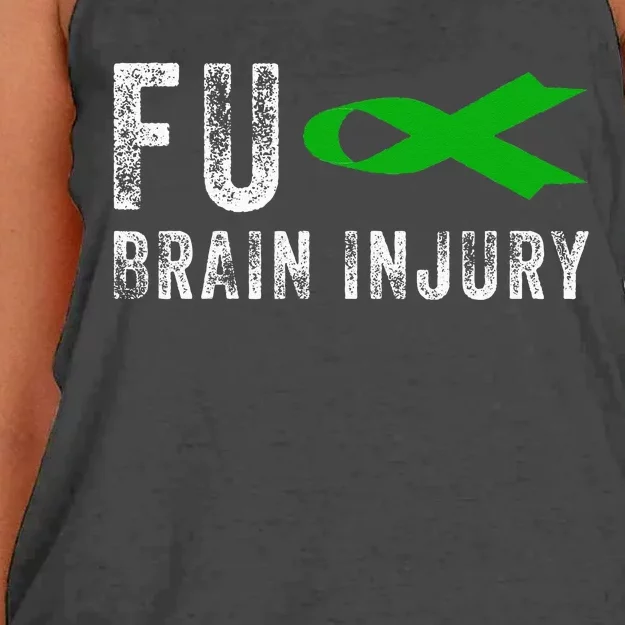 Traumatic Brain Injury Awareness Fu Traumatic Brain Injury Women's Knotted Racerback Tank