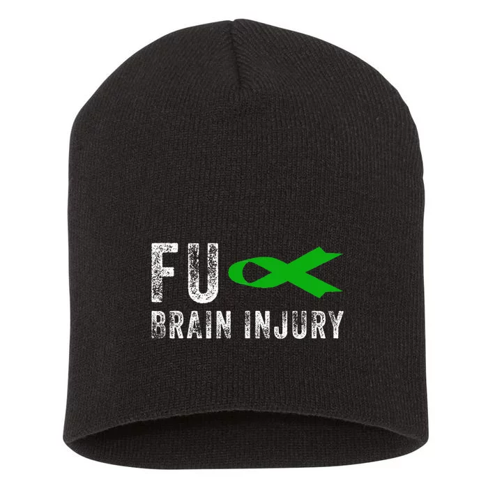 Traumatic Brain Injury Awareness Fu Traumatic Brain Injury Short Acrylic Beanie