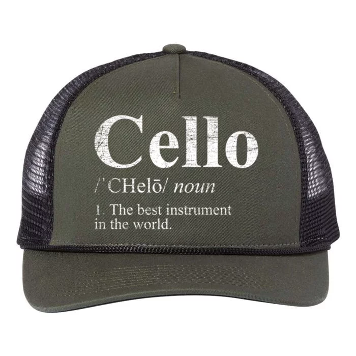 The Best Instrut In The World Cello Great Gift Retro Rope Trucker Hat Cap