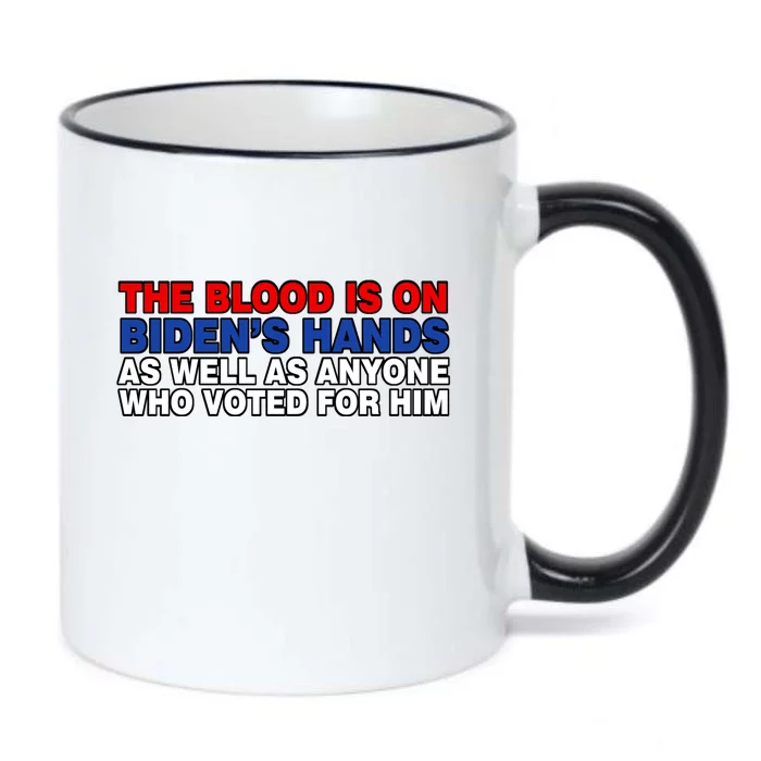 The Blood Is On Biden's Hands Black Color Changing Mug