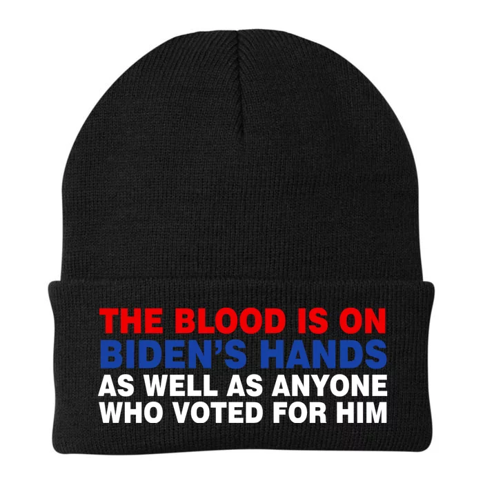 The Blood Is On Biden's Hands Knit Cap Winter Beanie