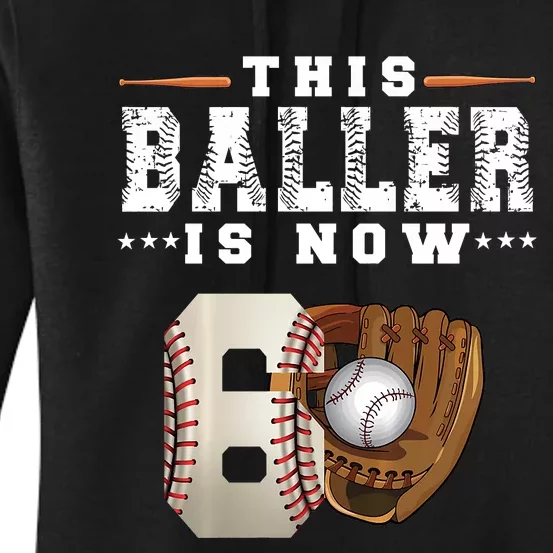 The Baller Is Now Baseball Player Lover Trending Gift Idea Women's Pullover Hoodie