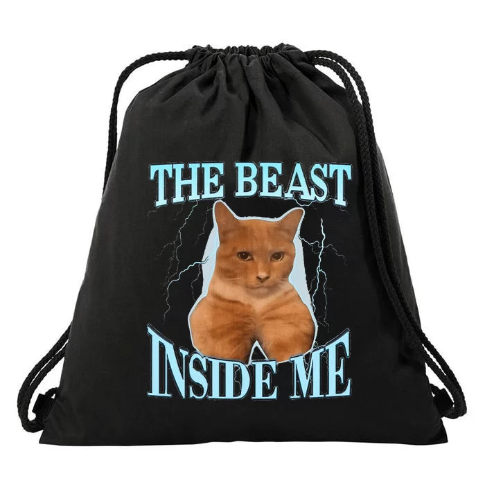 The Beast Inside Me Drawstring Bag