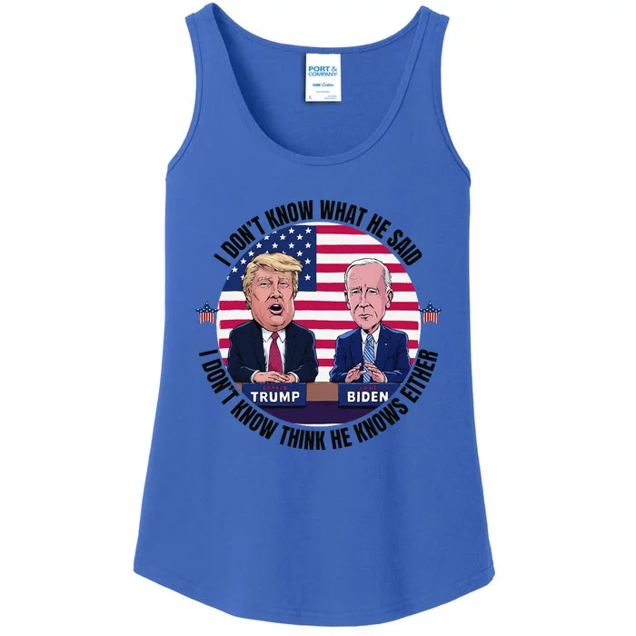 Trump Biden I DonT Know What He Said He DoesnT Either Ladies Essential Tank