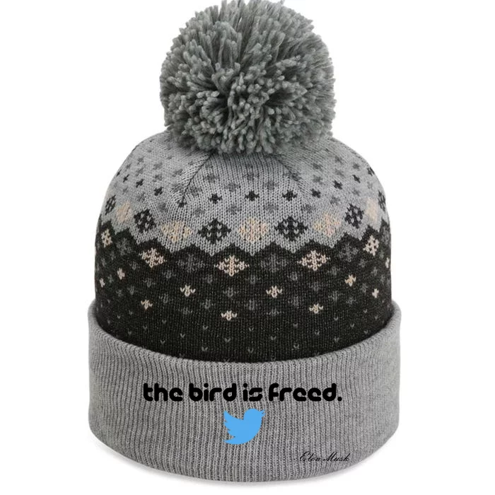 The Bird Is Freed Musk Quote The Baniff Cuffed Pom Beanie