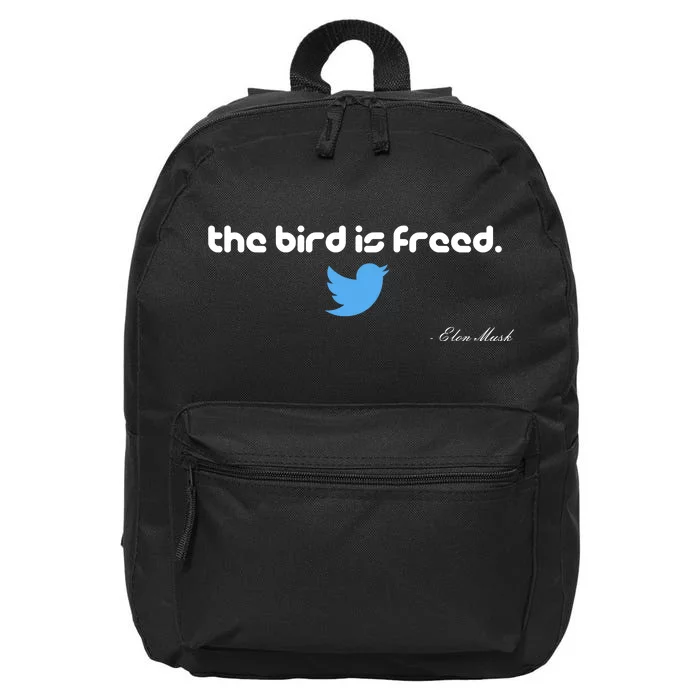 The Bird Is Freed Musk Quote 16 in Basic Backpack