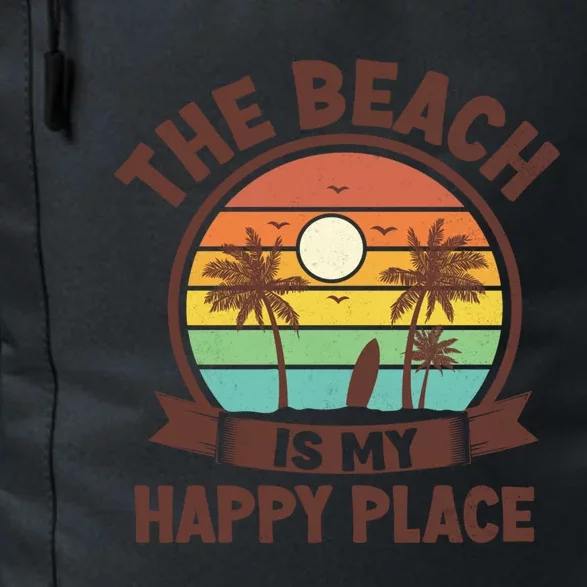 The Beach Is My Happy Place Beach Trip Retro Summer Vacation Cool Gift Daily Commute Backpack