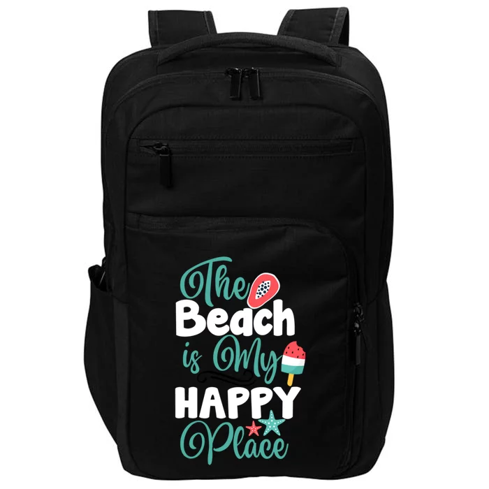 The Beach Is My Happy Place Holiday Summer Gift Impact Tech Backpack