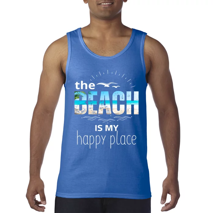 The Beach Is My Happy Place Summer Beach Tee Be Nice Sunrise Great Gift Tank Top