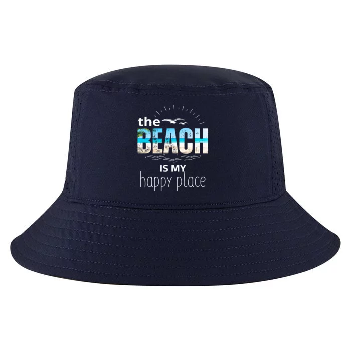 The Beach Is My Happy Place Summer Beach Tee Be Nice Sunrise Great Gift Cool Comfort Performance Bucket Hat