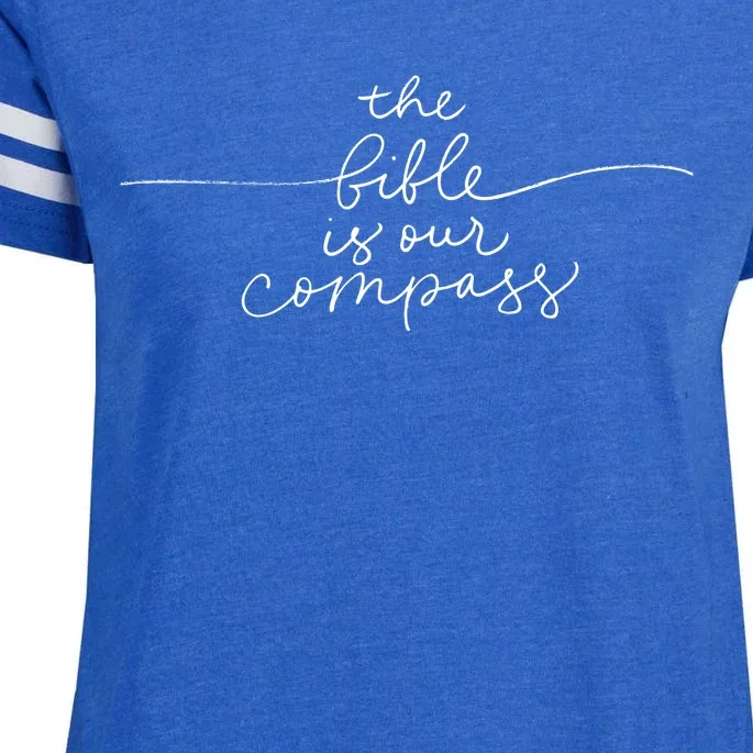 The Bible Is Our Compass Christianity Faith Enza Ladies Jersey Football T-Shirt