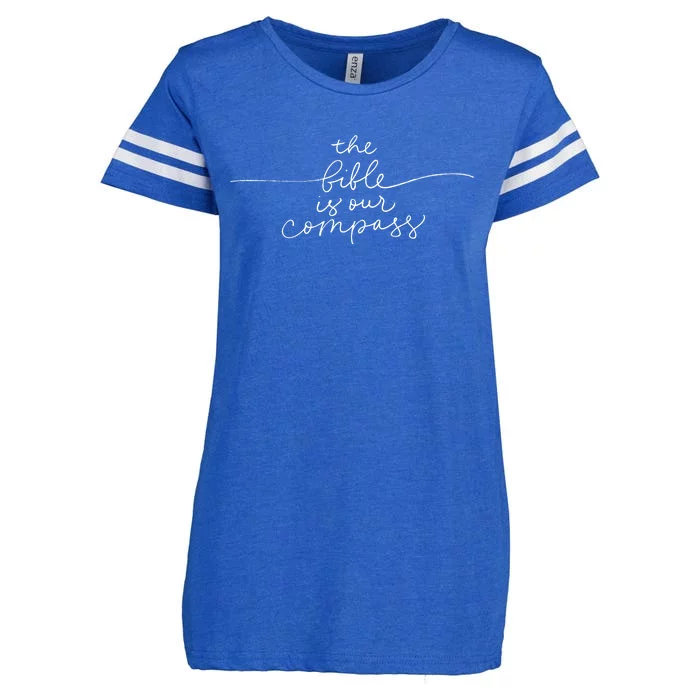 The Bible Is Our Compass Christianity Faith Enza Ladies Jersey Football T-Shirt