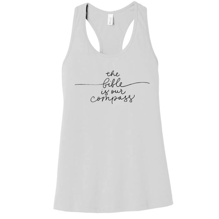 The Bible Is Our Compass Christianity Faith Women's Racerback Tank