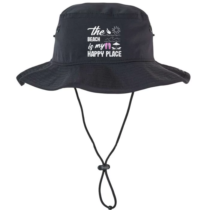 The Beach Is My Happy Place Vacation Family Beach Summer Gift Legacy Cool Fit Booney Bucket Hat