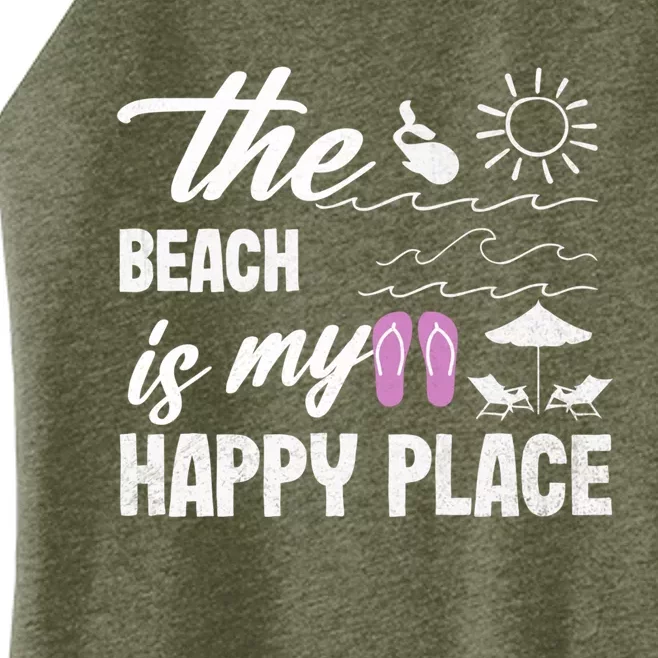 The Beach Is My Happy Place Vacation Family Beach Summer Gift Women’s Perfect Tri Rocker Tank