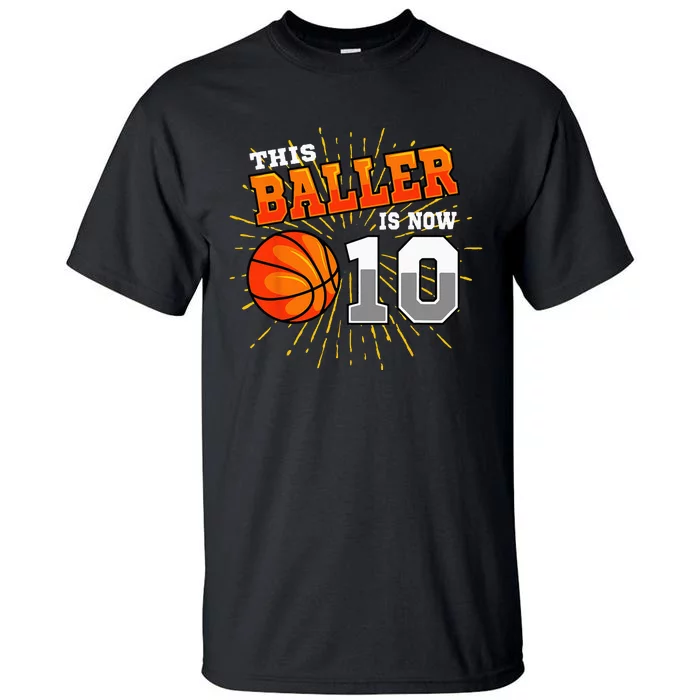 This Boy Is Now 10 Double Digits Basketball 10th Birthday Tall T-Shirt