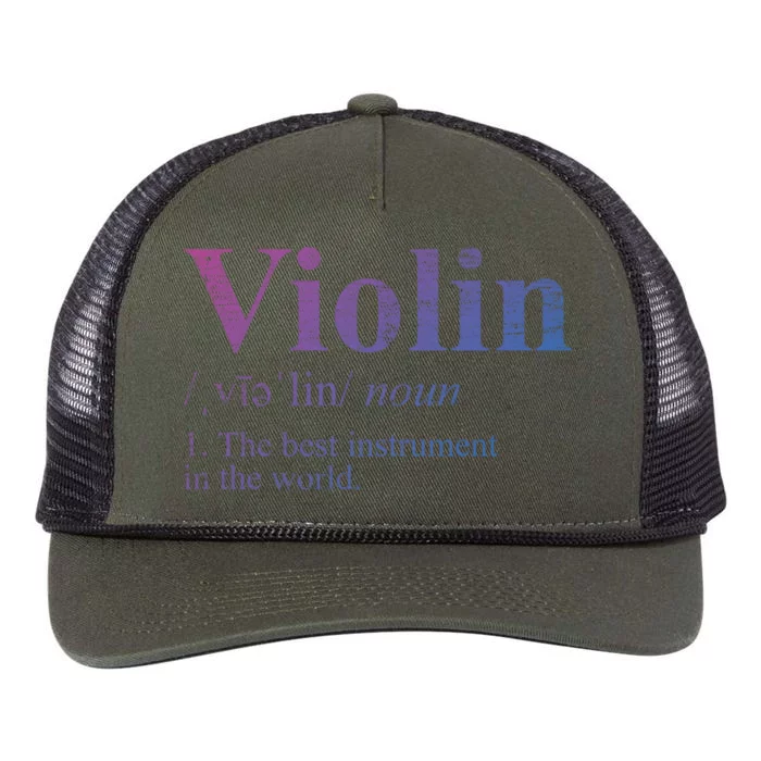 The Best Instrut In The World Definition Violin Cool Gift Retro Rope Trucker Hat Cap