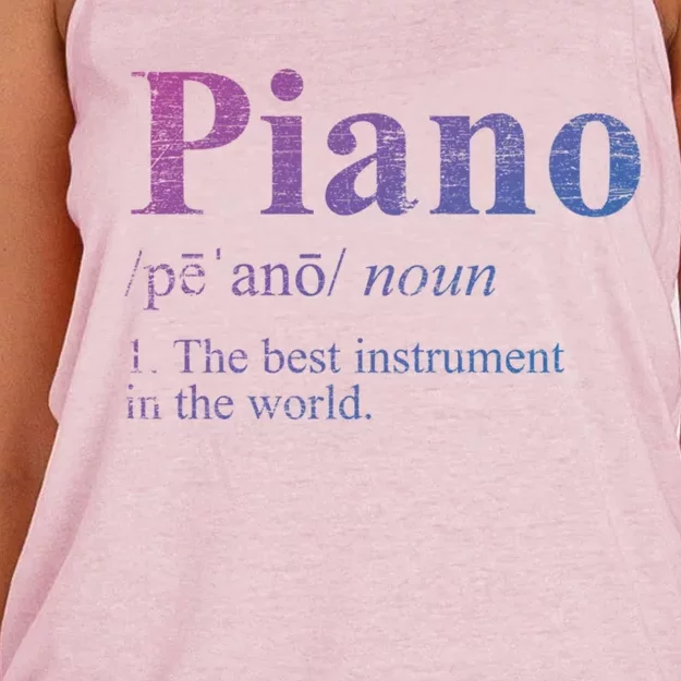 The Best Instrut In The World Piano Gift Women's Knotted Racerback Tank