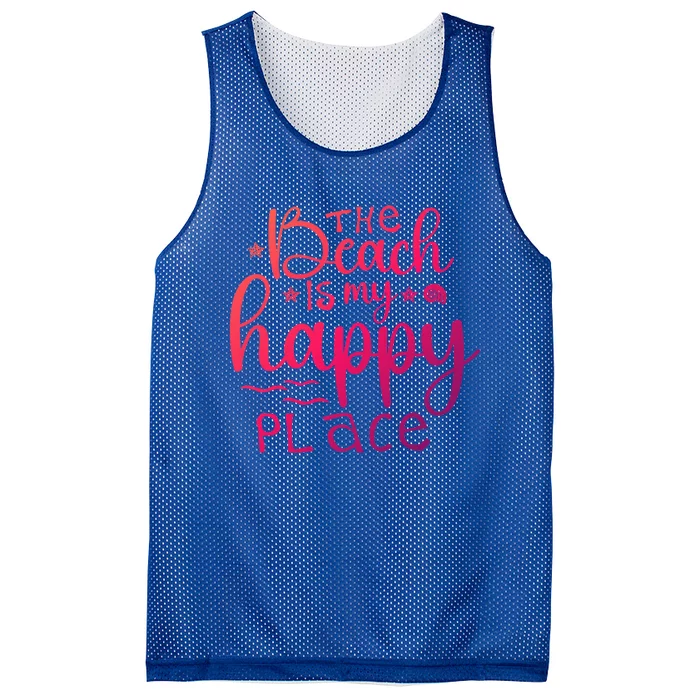 The Beach Is My Happy Place Gift Mesh Reversible Basketball Jersey Tank