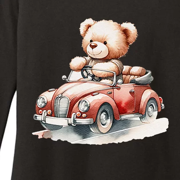 Toy Bear In A Convertible Womens CVC Long Sleeve Shirt