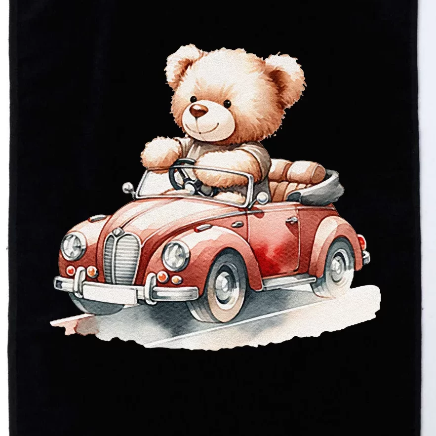 Toy Bear In A Convertible Platinum Collection Golf Towel