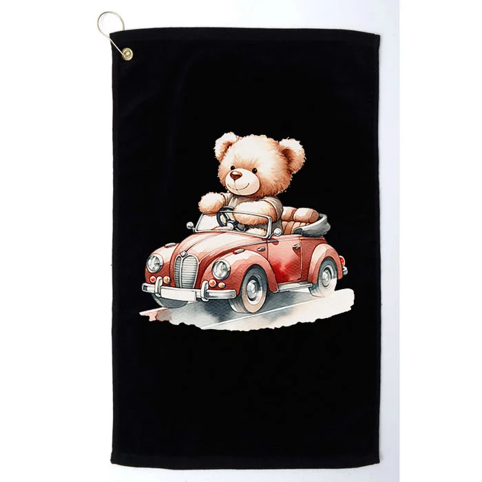 Toy Bear In A Convertible Platinum Collection Golf Towel